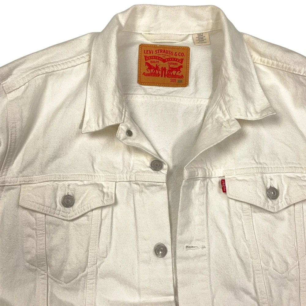 Levis Trucker Jacket Mens XXL White 72334-0292 Gorpcore Americana Beach Denim - Picture 2 of 12